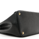 Saffiano Lux Medium Galleria Double Zip Tote Black