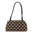 Jacquard Triangolo Symbole Embroidered Small Shoulder Bag Black Corda