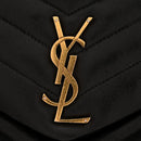 Grain de Poudre Calfskin Y Quilted Monogram Medium Loulou Chain Satchel Black