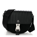 Calfskin Canvas Never Still Crossbody Flap Bag Black