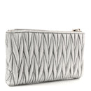 Metallic Nappa Matelasse Quilted Zip Wallet Silver
