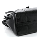 Antiqued Calfskin Triangle Medium Bonnie Shoulder Bag Black