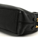 Vitello Daino Medium Double Zip Shoulder Bag Black