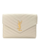 Grain De Poudre Matelasse Chevron Monogram Envelope Clutch Blanc Vintage