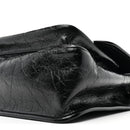 Crinkled Calfskin Matelasse Monogram Medium Niki Chain Satchel Black