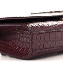 Calfskin Crocodile Embossed Monogram Kate Belt Bag Burgundy