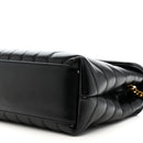 Calfskin Y Quilted Monogram Small Loulou Chain Satchel Black
