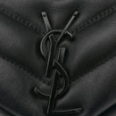 Calfskin Y Quilted Monogram Monochrome Small Loulou Chain Satchel Black