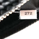 Yarn Raffia Effect Crochet Triangle Shoulder Bag Black