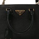 Saffiano Lux Micro Galleria Shoulder Bag Black