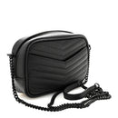 Grain De Poudre Matelasse Monochrome Monogram Mini Lou Camera Bag Black
