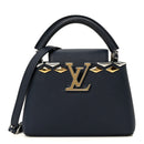 Taurillon Embellished Malletage Crown Mini Capucines Navy