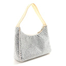 Satin Crystal Mini Re-Edition 2000 Bag White