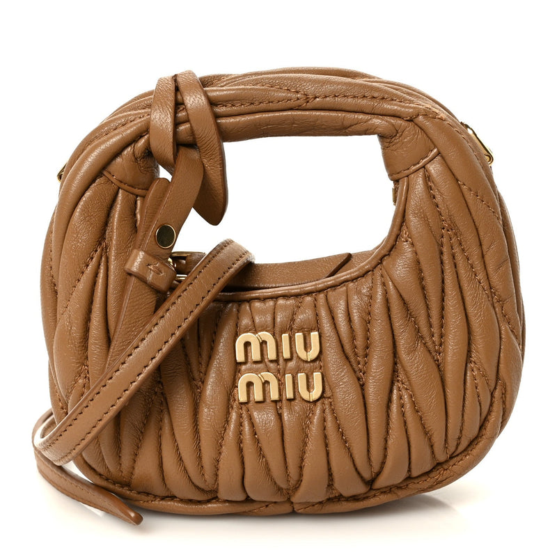 Nappa Matelasse Micro Wander Hobo Caramel