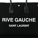 Linen Calfskin Rive Gauche Tote Black