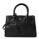 Saffiano Small Galleria Double Zip Tote Black