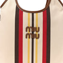 Canvas Calfskin Striped Ivy Beige Naturale Moro