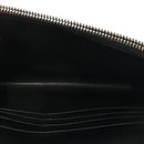 Grain De Poudre Matelasse Chevron Monogram Envelope Chain Wallet Black