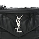 Lambskin Quilted Small Loulou Puffer Monogram Chain Satchel Black