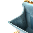 Smooth Calfskin Small Classic Monogram Kate Tassel Satchel Turquoise