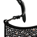 Satin Crystal Cleo Adjustable Strap Shoulder Bag Metal