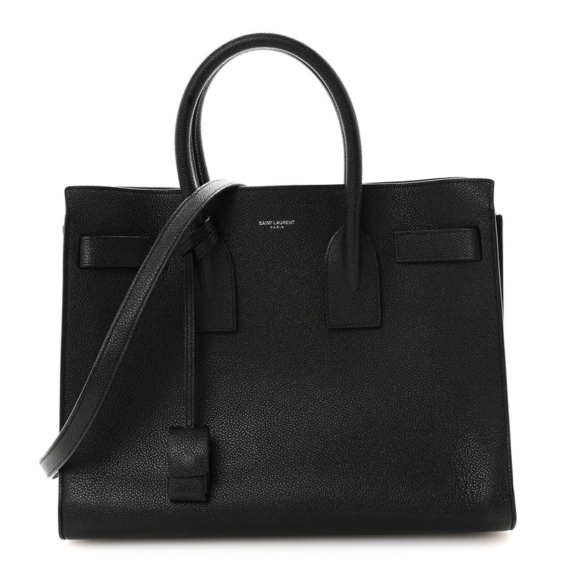 Grained Calfskin Small Sac De Jour Black