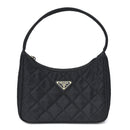 Tessuto Nylon Stitched Shoulder Bag Black