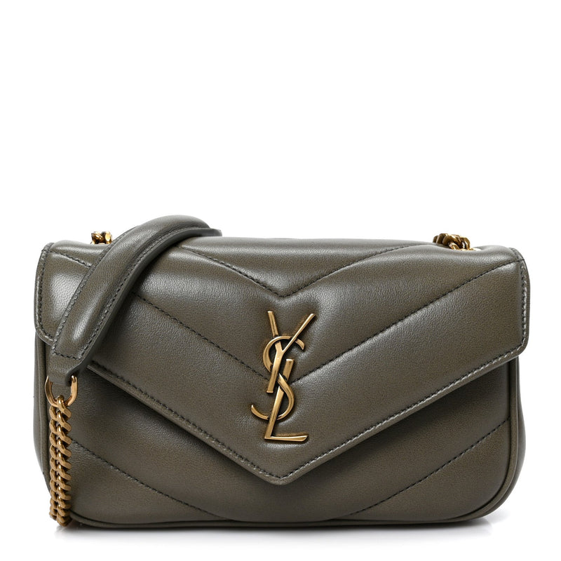 Lambskin Chevron Quilted Mini LouLou Dark Strong Moss