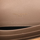 Grain De Poudre Matelasse Chevron Monogram Envelope Chain Wallet Dark Beige