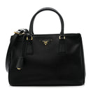 Saffiano Small Galleria Double Zip Tote Black