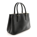 Saffiano Small Galleria Double Zip Tote Black