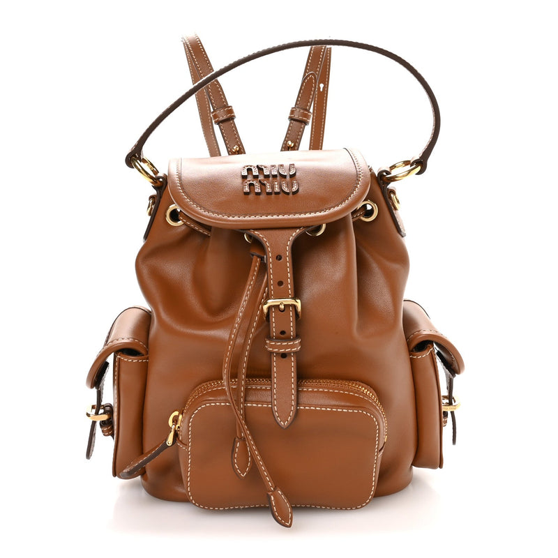 Soft Calfskin Medium Backpack Cognac