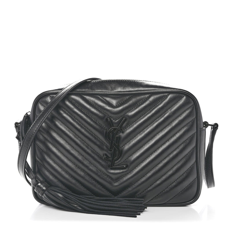 Calfskin Matelasse Monogram Monochrome Lou Camera Bag Black