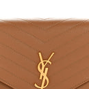 Grain De Poudre Matelasse Chevron Monogram Envelope Clutch Natural Dark