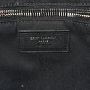 Raffia Linen Calfskin Small Rive Gauche Tote Black