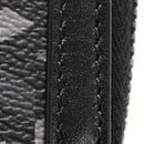 Coated Canvas La Greca Signature  Black Gray