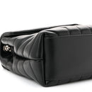 Calfskin Y Quilted Monogram Small Loulou Chain Satchel Black