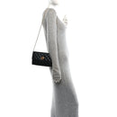 Lambskin Quilted Medusa Wallet On Chain Crossbody Black