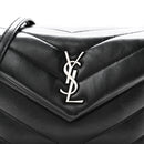 Calfskin Y Quilted Monogram Toy Loulou Crossbody Bag Black