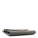 Grain De Poudre Matelasse Chevron Monogram Envelope Clutch Fog