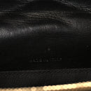 Calfskin Matelasse Chevron Monogram Envelope Chain Wallet Black