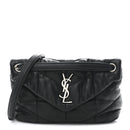 Lambskin Quilted Small Loulou Puffer Monogram Chain Satchel Black