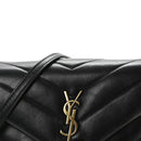 Calfskin Y Quilted Monogram Toy Loulou Crossbody Bag Black