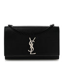 Grain De Poudre Medium Classic Monogram Kate Satchel Black White