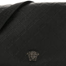 Calfskin Embossed Medusa Messenger Bag Black