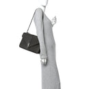 Sheepskin Matelasse Chevron Monogram Large College Satchel Dark Anthracite