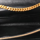 Grain De Poudre Matelasse Chevron Monogram Envelope Chain Wallet Black