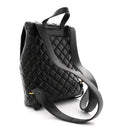 Calfskin Quilted Medusa Backpack Black
