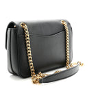 Saffiano Flap Shoulder Bag Black
