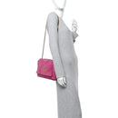 Smooth Calfskin Suede Medium Reversible Monogram Kate Satchel Rose Rubis